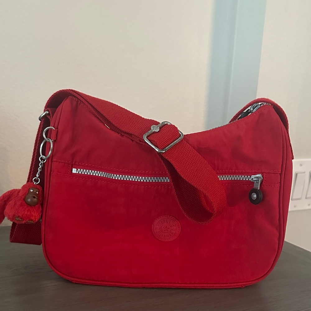 Kipling Red Crossbody Bag with Keychain